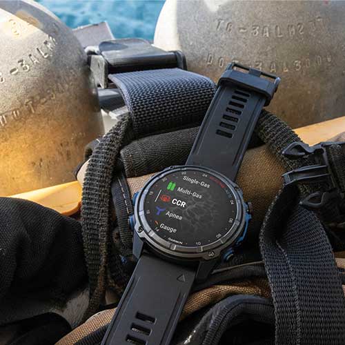 Fonctions plongée de la montre de plongée connectée GPS Descent Mk3i Garmin carbon gray