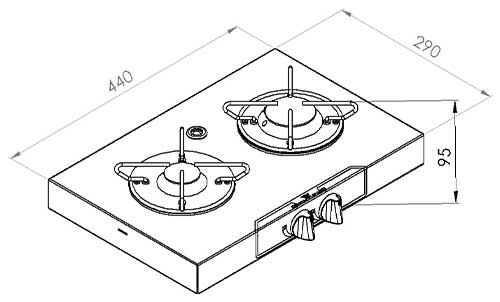 plaque de cuisson en inox NL20012