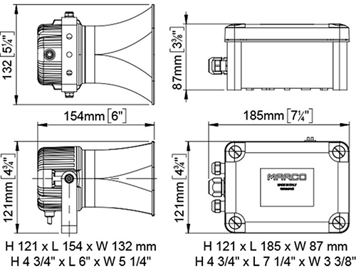 Avertisseur/Sifflet électronique 112dB 12 V