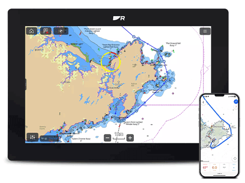 Cartographie sur écran Raymarine Axiom 2